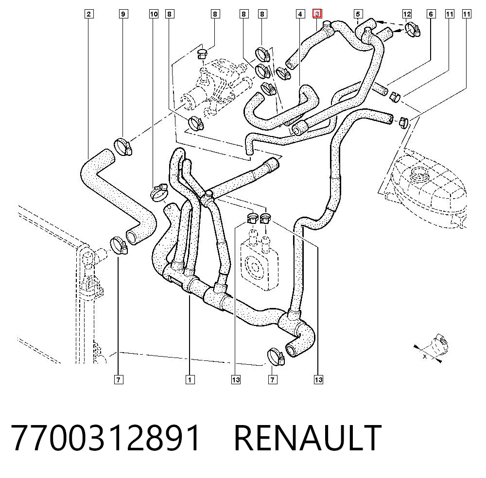 Mangueira do radiador de aquecedor (de forno), fornecimento 91166706 General Motors