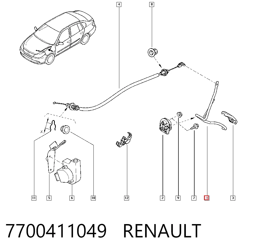 Pedal de gás (de acelerador) para Renault Clio SYMBOL LB0, LB1, LB2