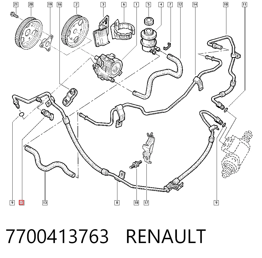 7700413763 Renault (RVI) Sensor hidráulico de bomba de impulsionador