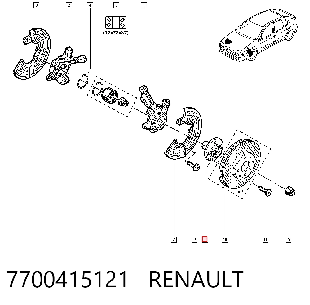 para Renault Scenic I (JA0, JA1, FA0)