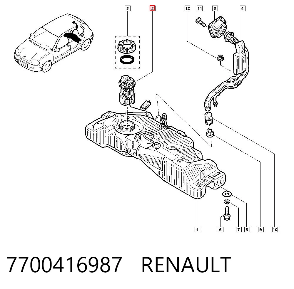 Sensor do nível de combustível no tanque Renault Clio preço, a partir de 44,27 USD