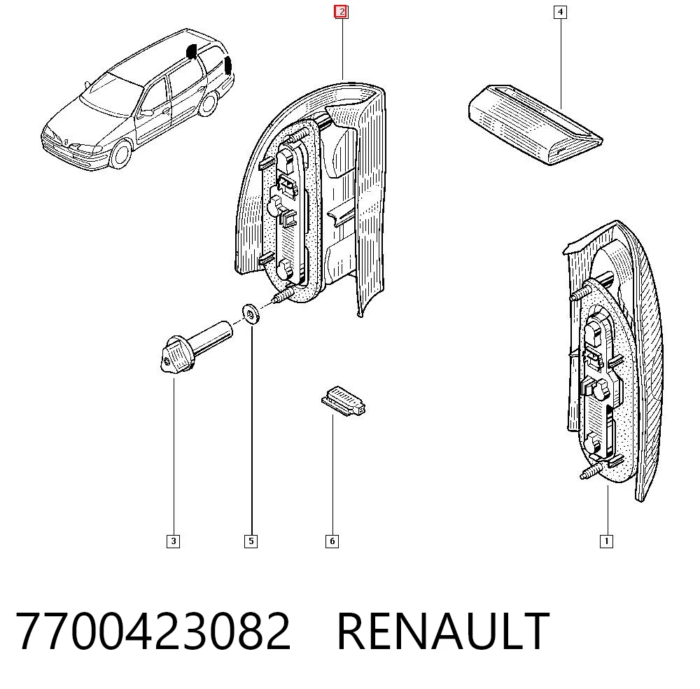  Lanterna traseira direita Renault Megane I carrinha (KA0, KA1) (1999 - 2003) I