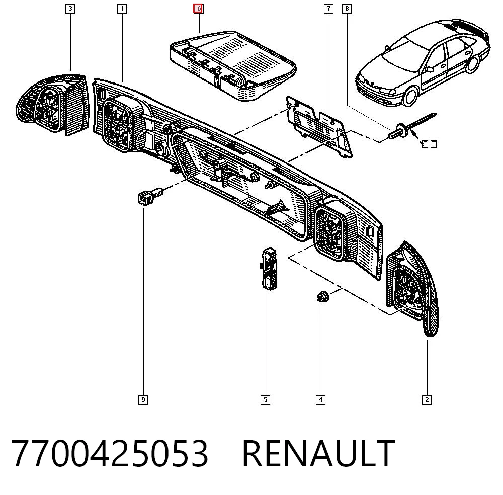 Sinal de parada traseiro adicional Renault Laguna I B56, 556 ao melhor preço