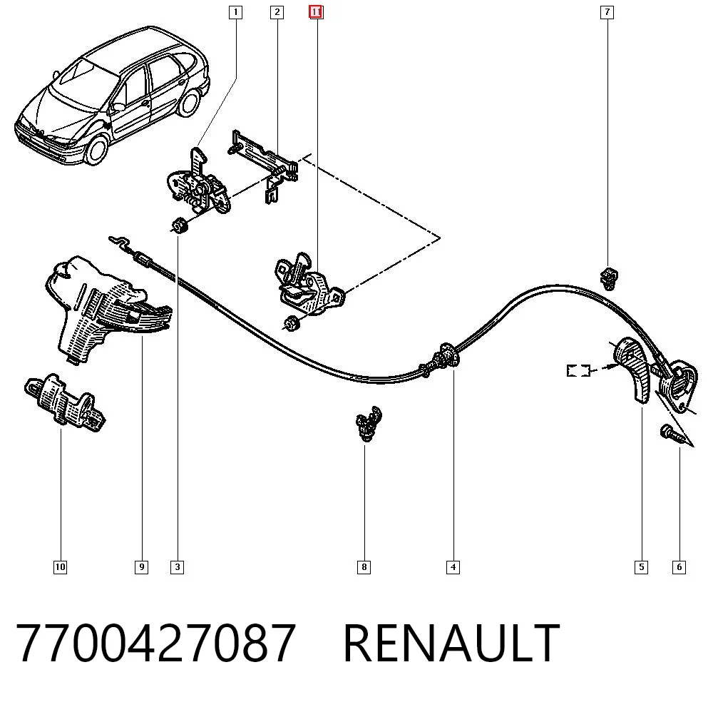 Fecho da capota Renault Megane  JA0, JA1 ao melhor preço