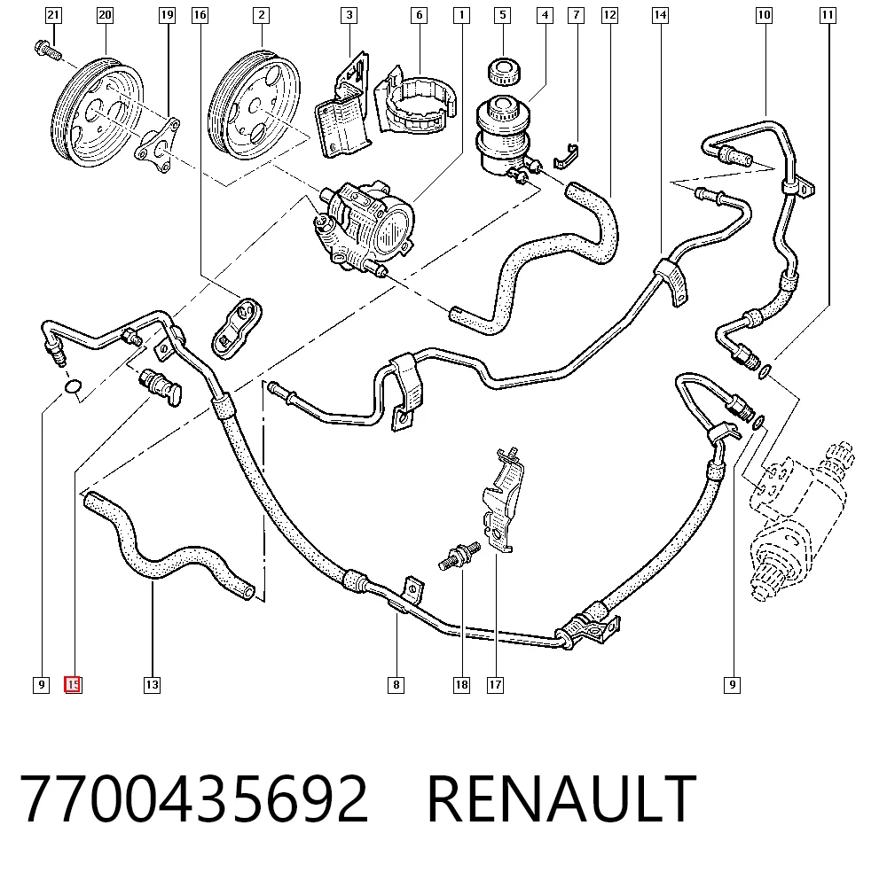 7700435692 Renault (RVI) Sensor hidráulico de bomba de impulsionador