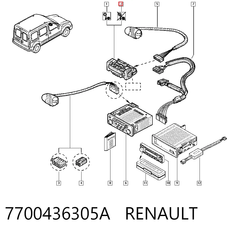 Mostrador multifuncional para Renault Clio SYMBOL LB0, LB1, LB2