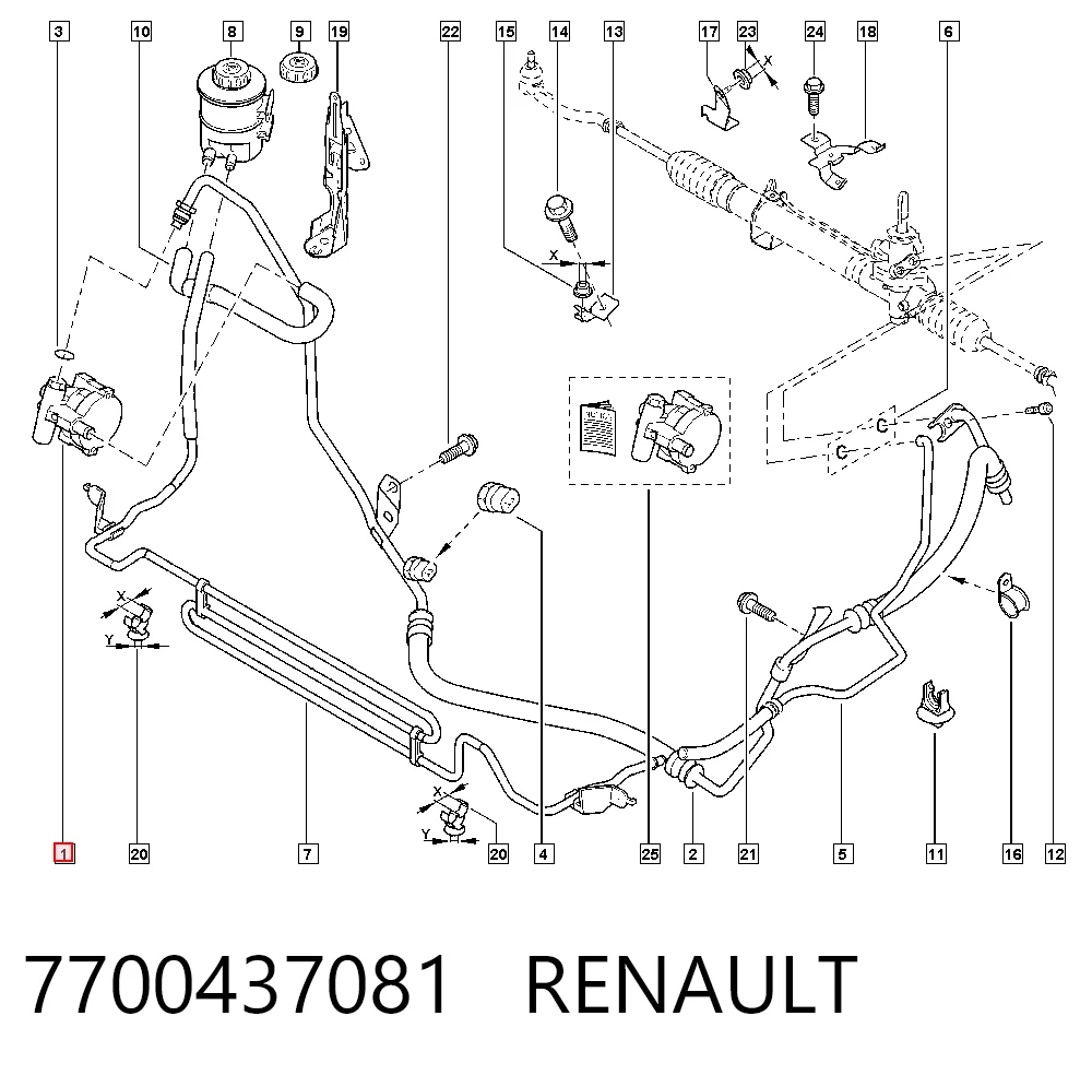 7700437081 Renault (RVI) Bomba da Direção hidrâulica assistida