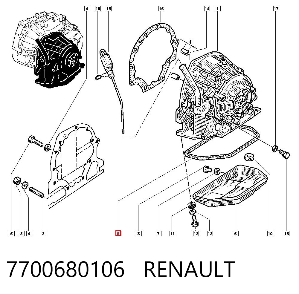 Vedante de panela da Caixa Automática de Mudança/Caixa Mecânica de Mudança Renault 21  L48 ao melhor preço