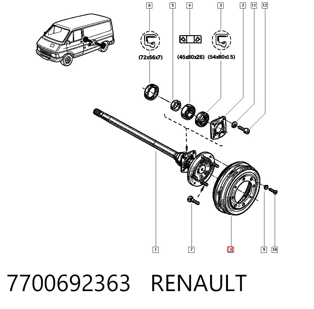 Tambor do freio traseiro Renault Trafic  TXX ao melhor preço