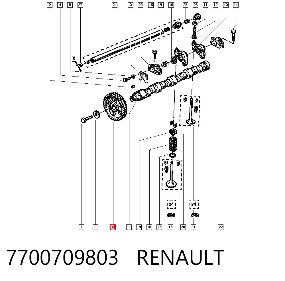 Engrenagem de cadeia da roda dentada da árvore distribuidora de motor Renault Trafic  TXX ao melhor preço