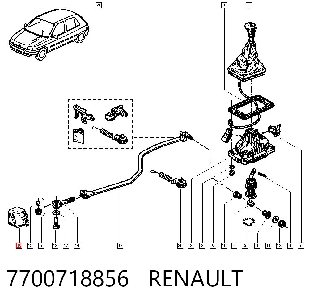 Bota de proteção de ligação de mudança para Renault 21  B48