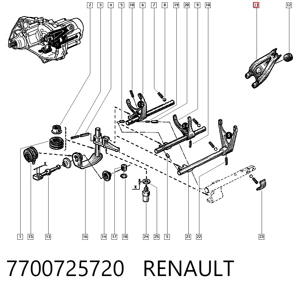 Forquilha de embraiagem para Renault 21  S48