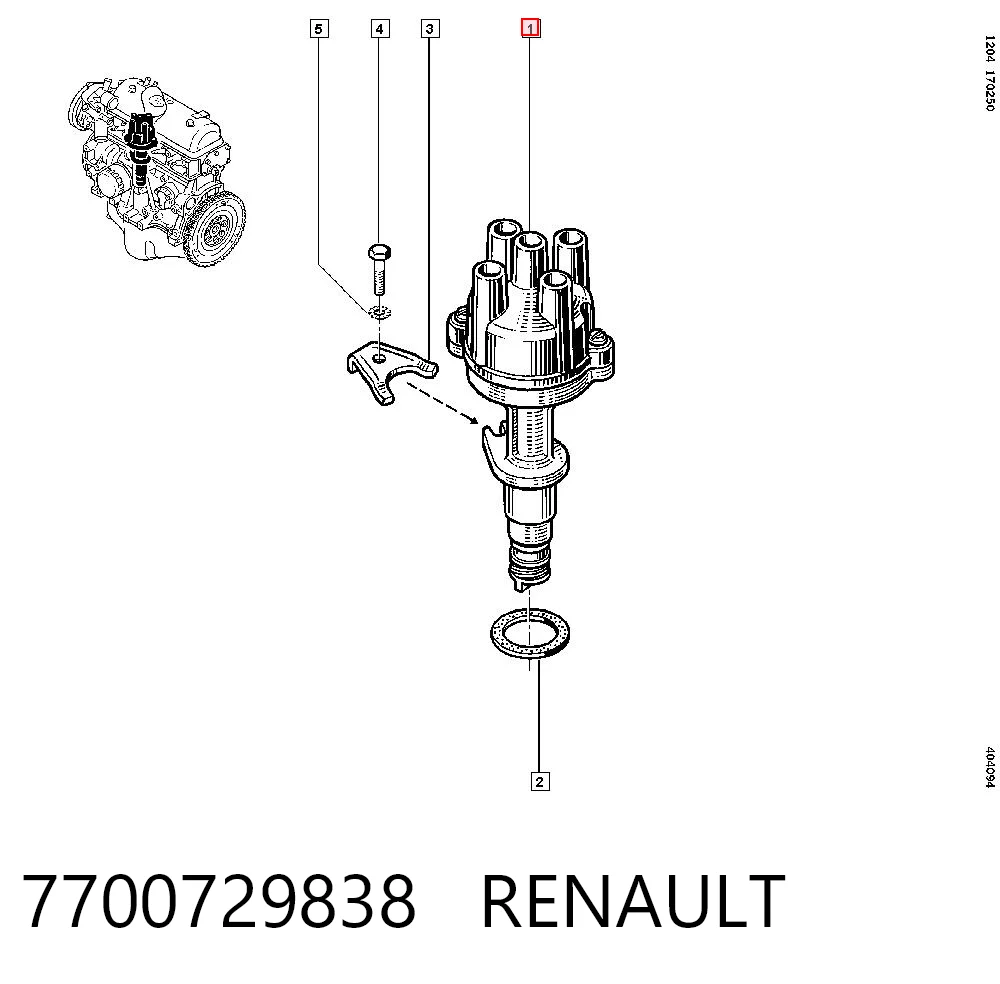 Distribuidor de ignição (distribuidor) Renault 9  L42