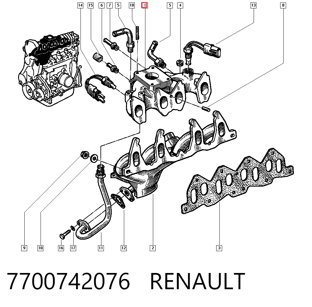 Tubo coletor de admissão Renault 19 II B53, C53 ao melhor preço