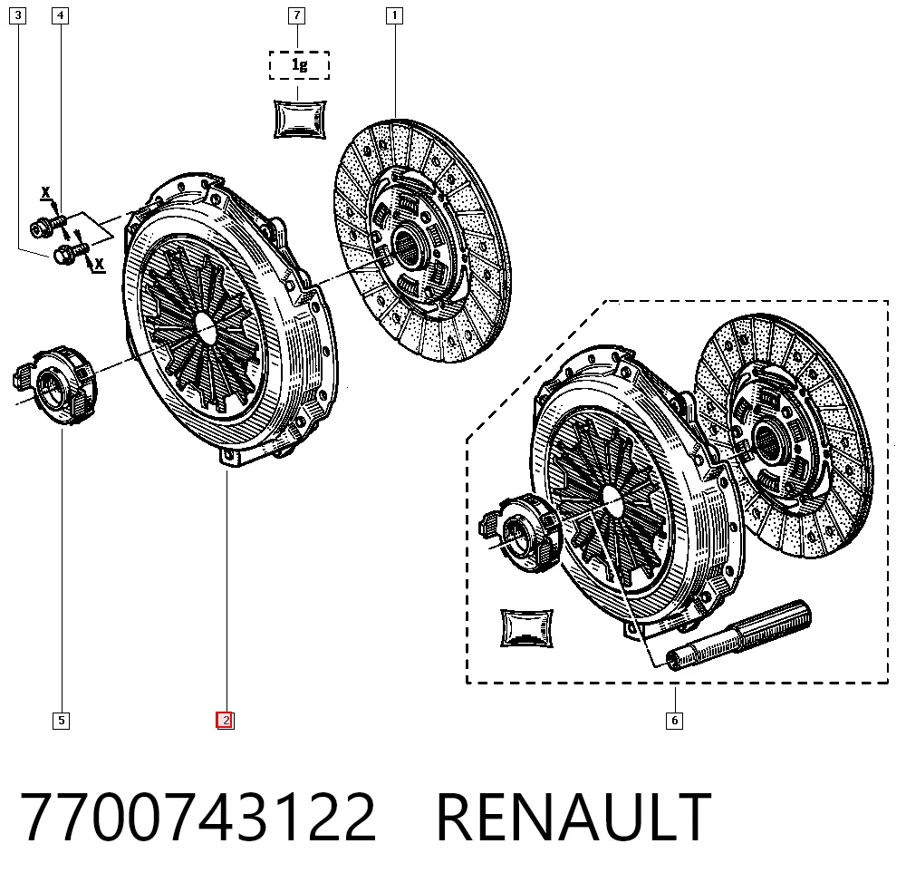 Cesta de embraiagem para Renault 18  134