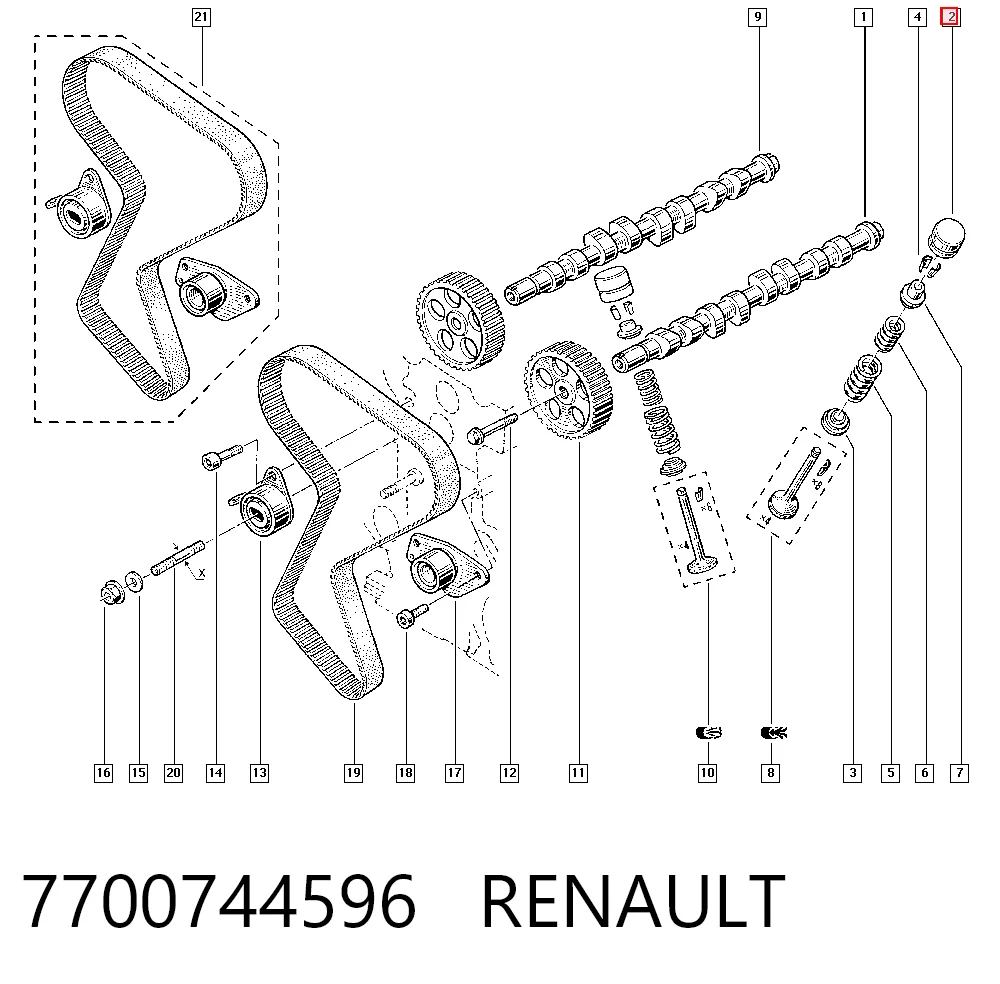 Compensador hidrâulico (empurrador hidrâulico), empurrador de válvulas Renault 19 I B53, C53