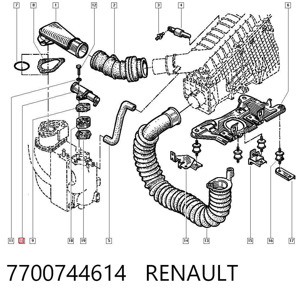 7700744614 Renault (RVI) Válvula (regulador) de marcha a vácuo
