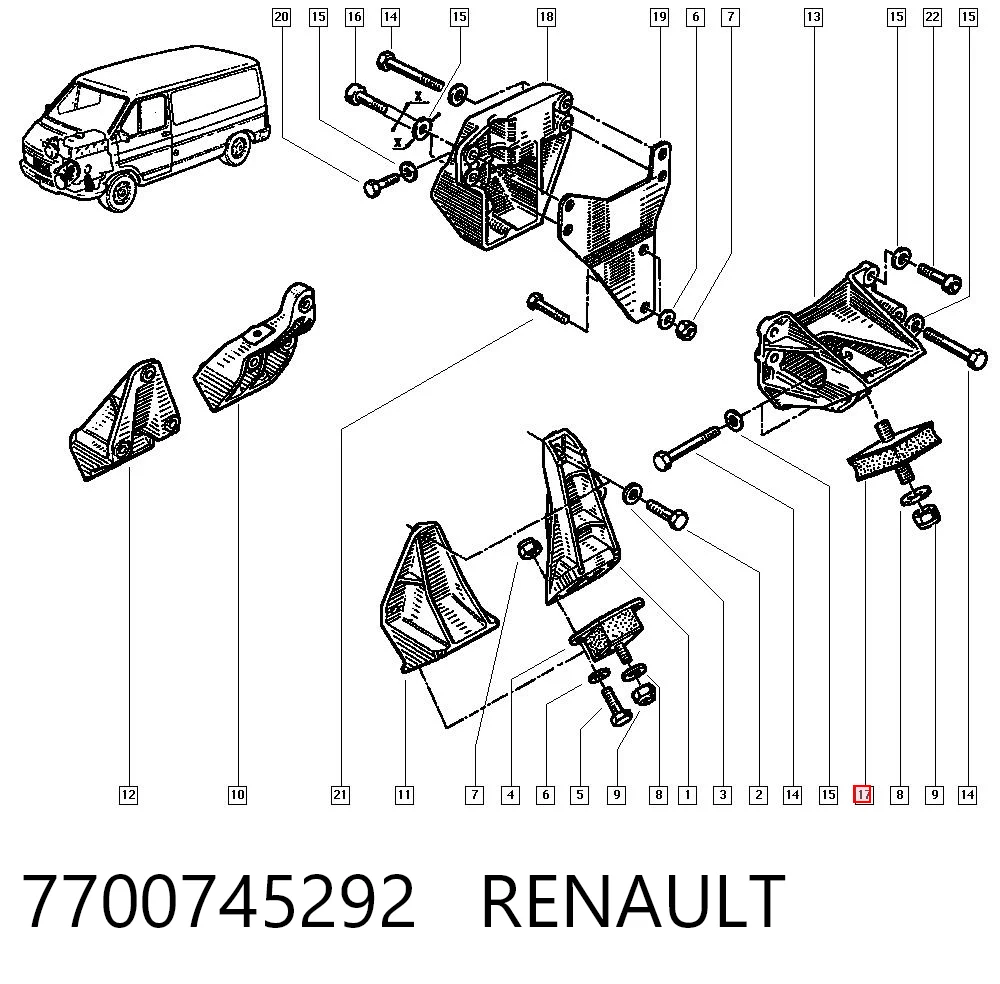 Coxim (suporte) dianteiro de motor Renault Trafic preço, a partir de 24,58 USD