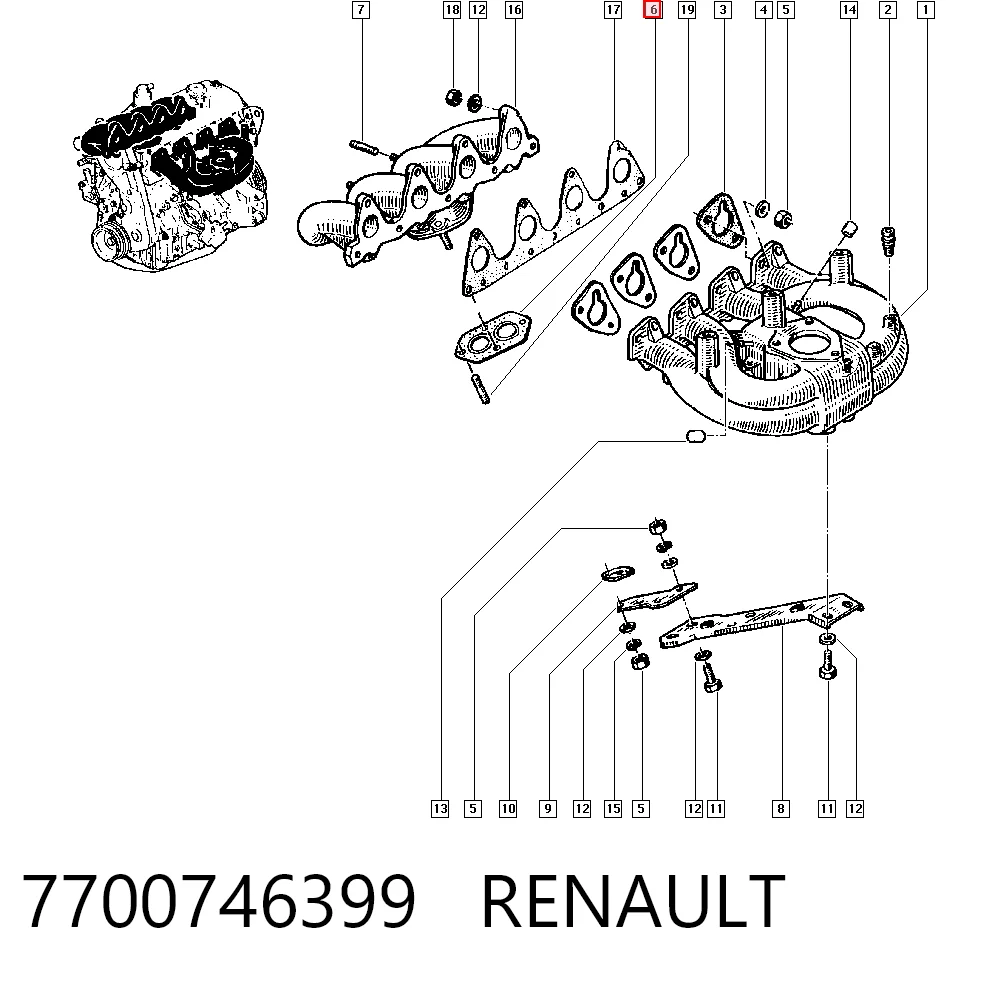 Vedante de tubo de admissão do silenciador Renault Master I T ao melhor preço