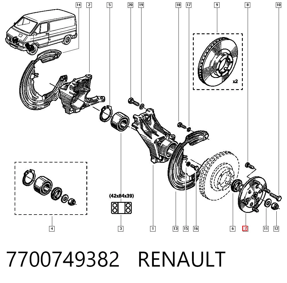 Cubo dianteiro Renault Trafic  TXX ao melhor preço