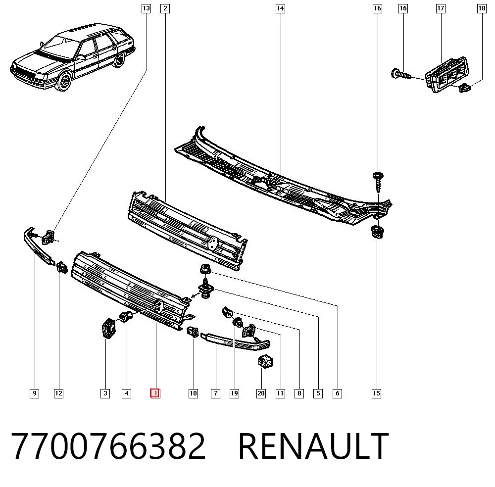 Compre Grelha do radiador Renault 21 