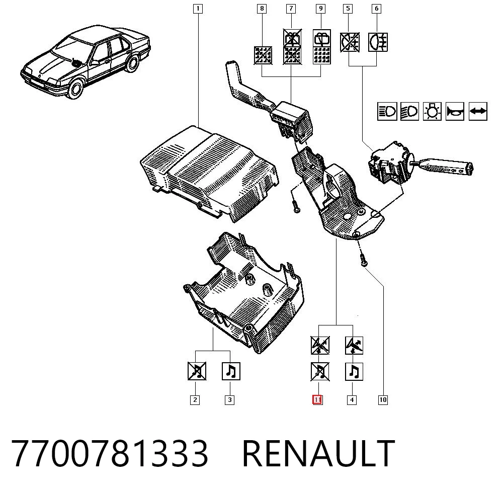 Anel AIRBAG de contato, cabo plano do volante Renault 19 II B53, C53 ao melhor preço