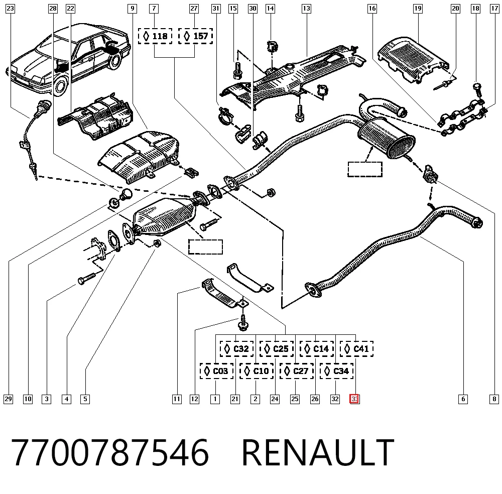  Convertidor - catalisador Renault 19 I hatchback (B53, C53) (1988 - 1992) I