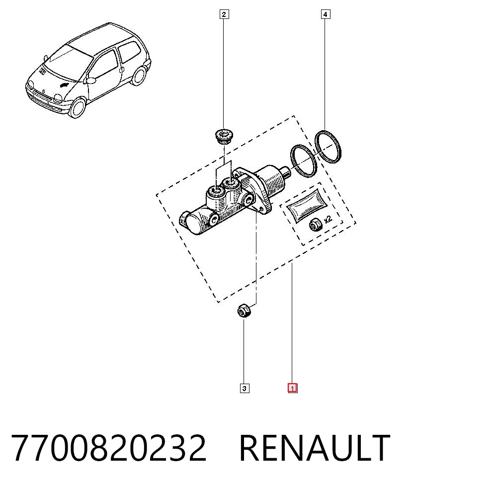 Cilindro mestre do freio Renault Twingo I C06 ao melhor preço