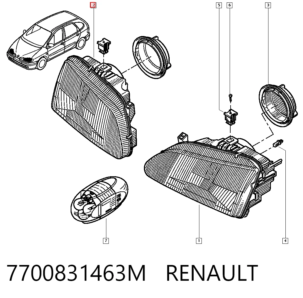 Luz direita Renault Megane I LA0, LA1