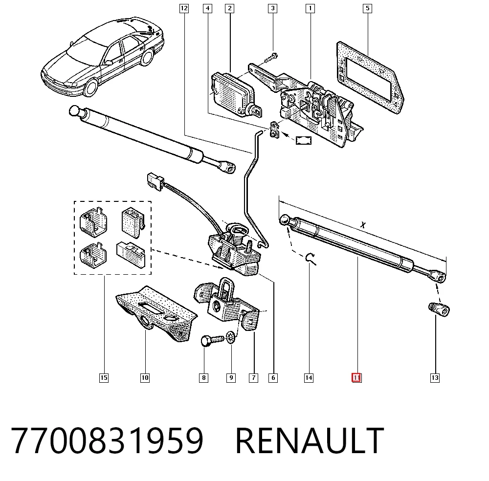 9683422380 Peugeot/Citroen Amortecedor de tampa de porta-malas (de 3ª/5ª porta traseira)