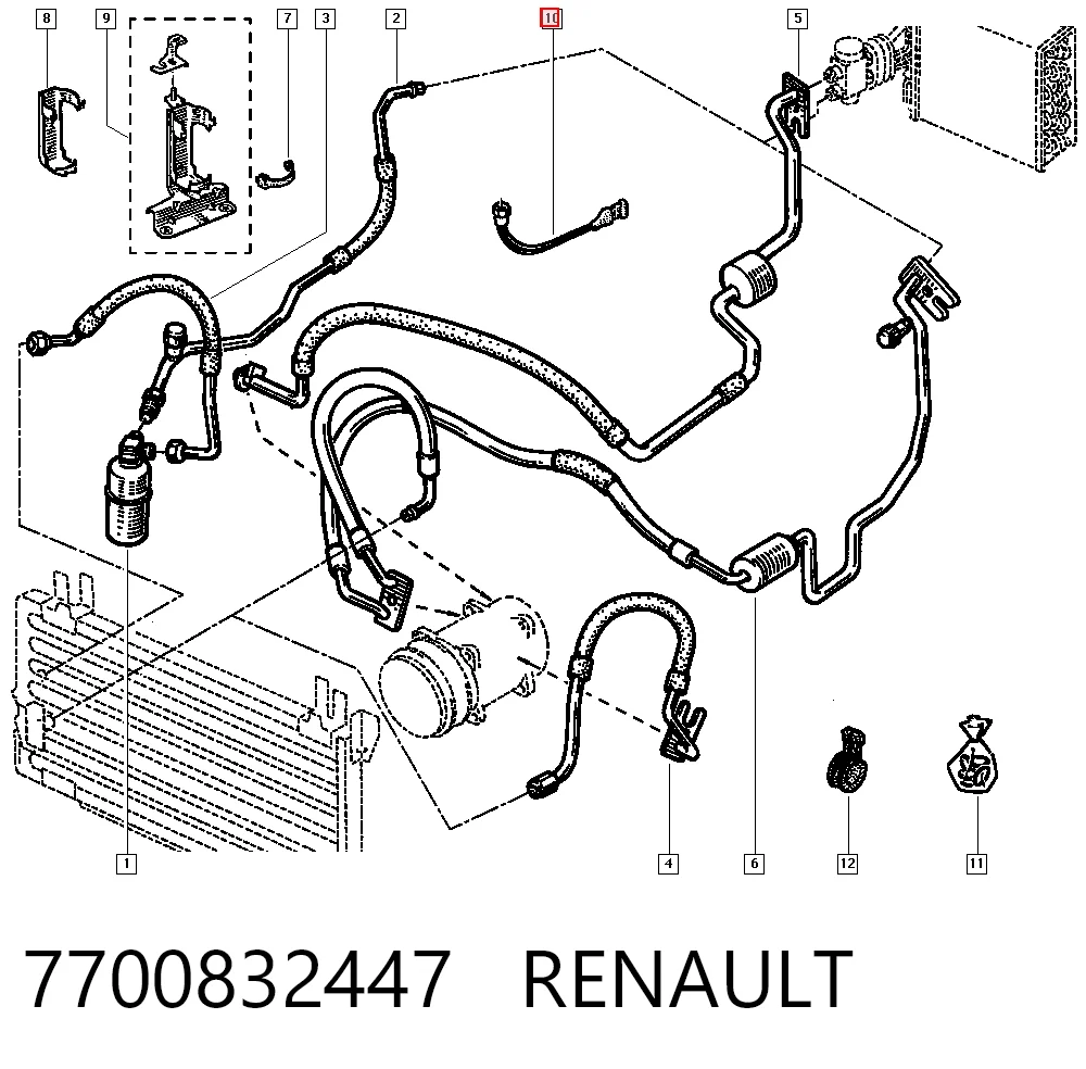 Sensor de pressão absoluta de aparelho de ar condicionado Renault 19 I B53, C53 ao melhor preço