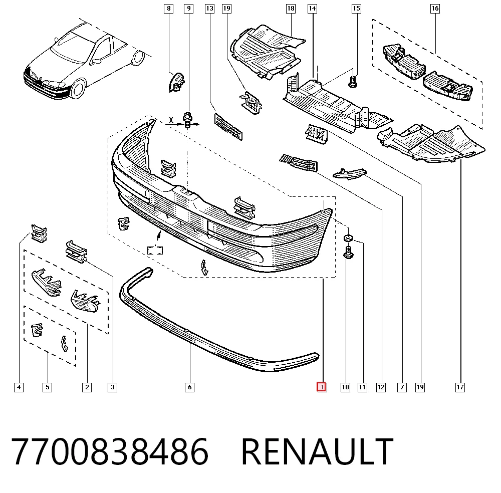 Pára-choque dianteiro Renault Megane preço, a partir de 52,35 USD