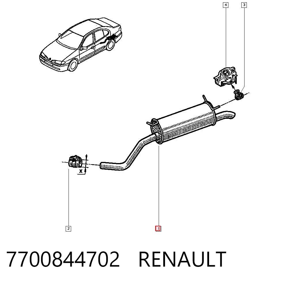 Silenciador, parte traseira Renault Megane I LA0, LA1 ao melhor preço