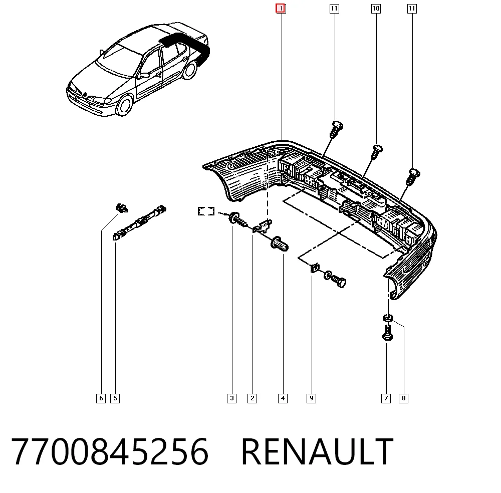 Compre Pára-choque traseiro Renault Megane 1