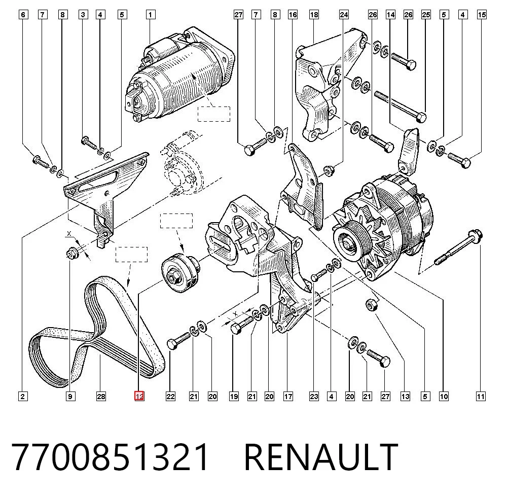 Rolo de reguladora de tensão da correia de transmissão Renault Megane I LA0, LA1 ao melhor preço