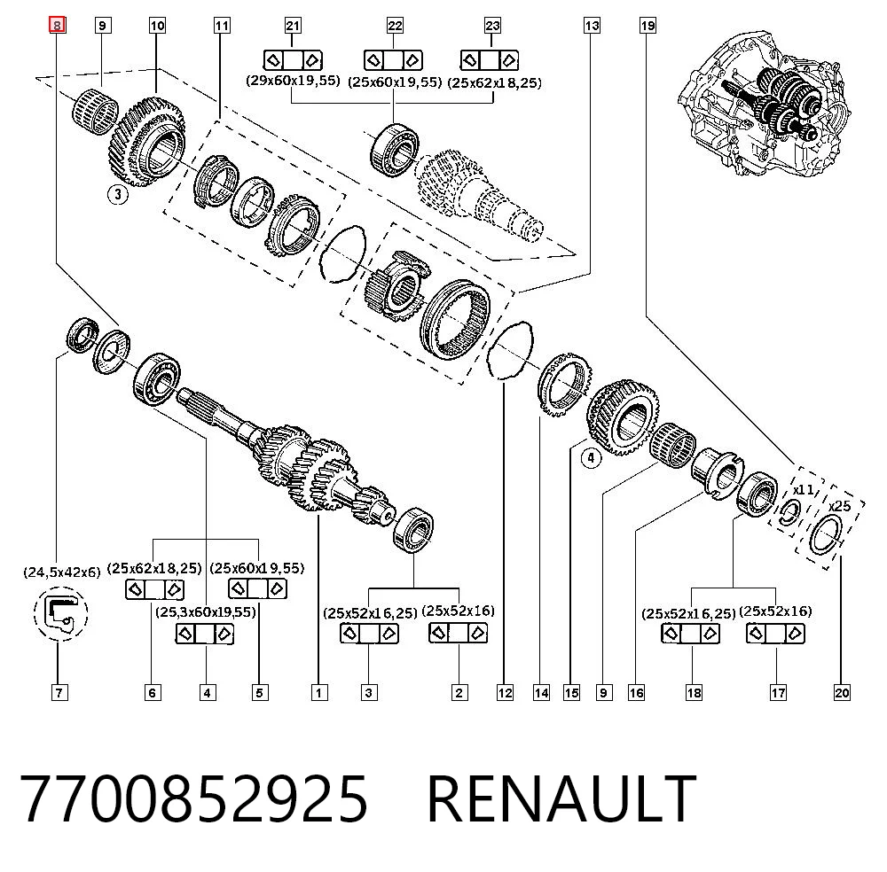 7700852925 Renault (RVI)