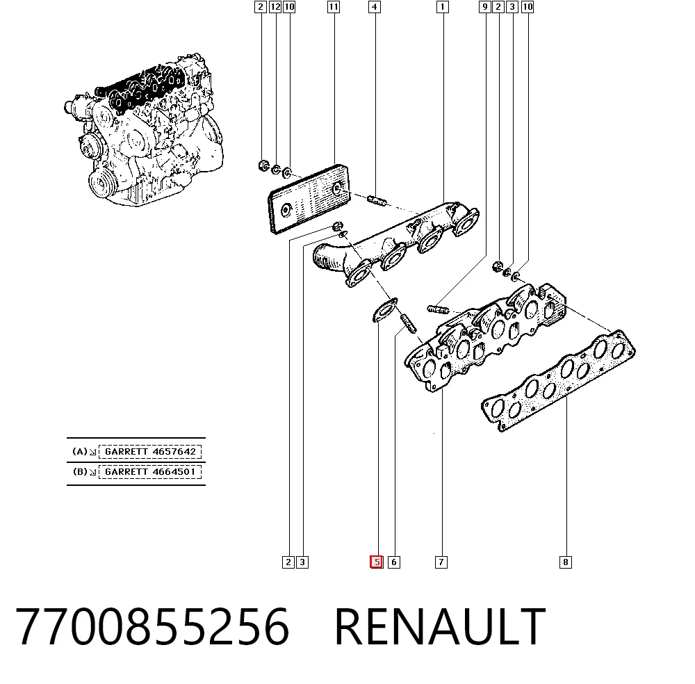 7700855256 Renault (RVI)