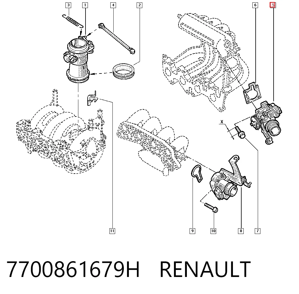Válvula de borboleta montada para Renault Megane SCENIC JA0, JA1