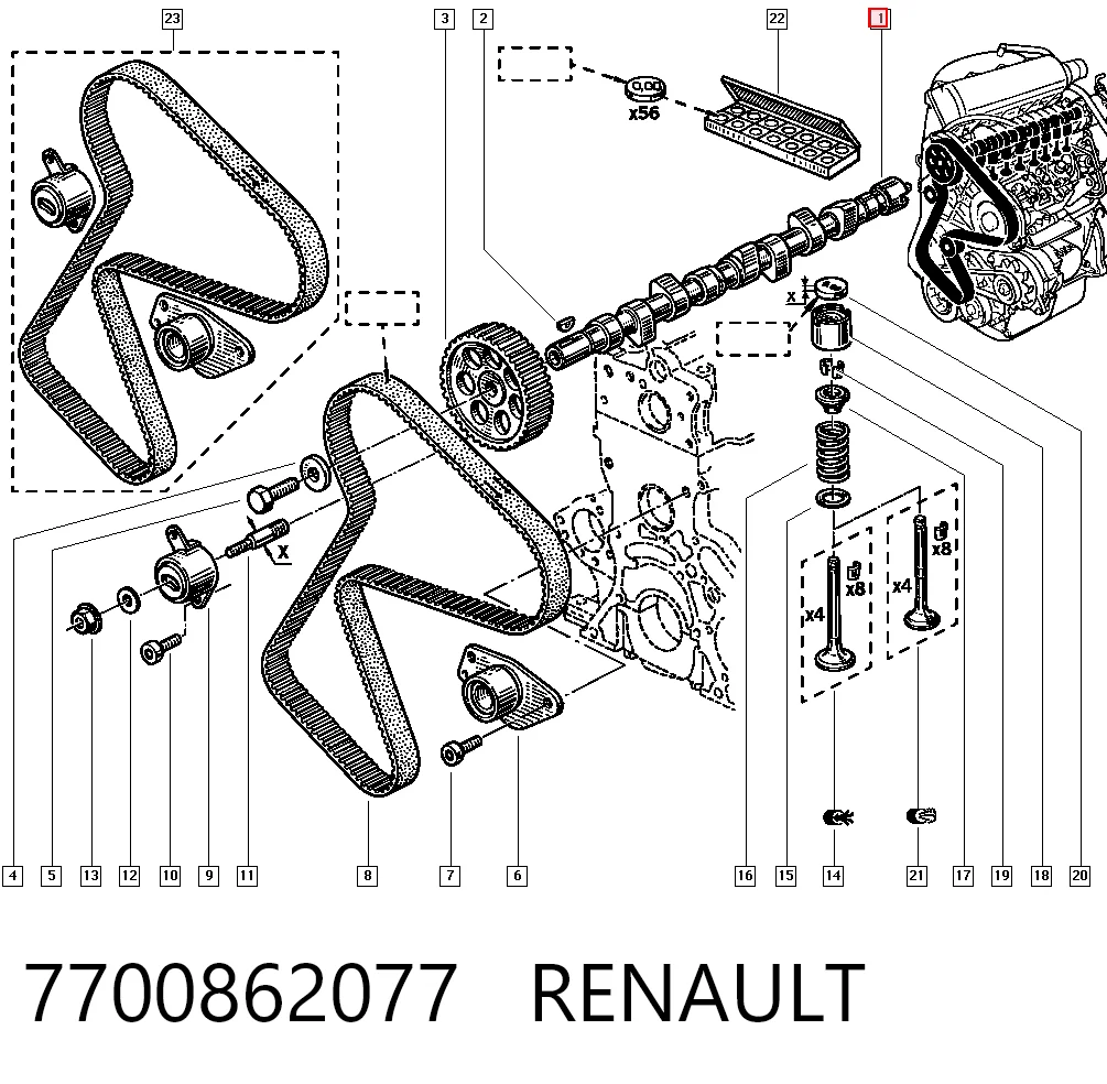 Árvore distribuidora de motor Renault 21  S48 ao melhor preço