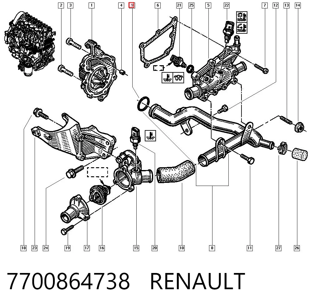 2130600QAD Nissan/Infiniti Vedante anular do sistema de esfriamento