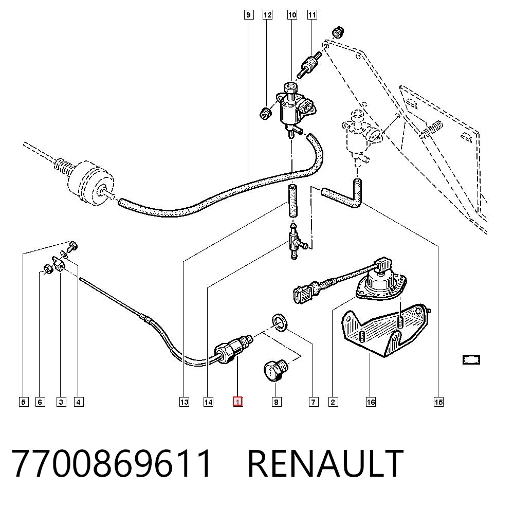 Válvula (regulador) de marcha a vácuo Renault 19 I S53