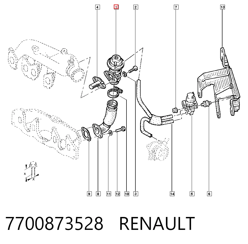 Válvula EGR de recirculação dos gases para Renault Trafic I TXW