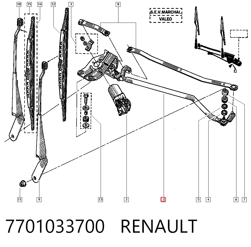 Trapézio de limpador pára-brisas Renault 19 II B53, C53 ao melhor preço