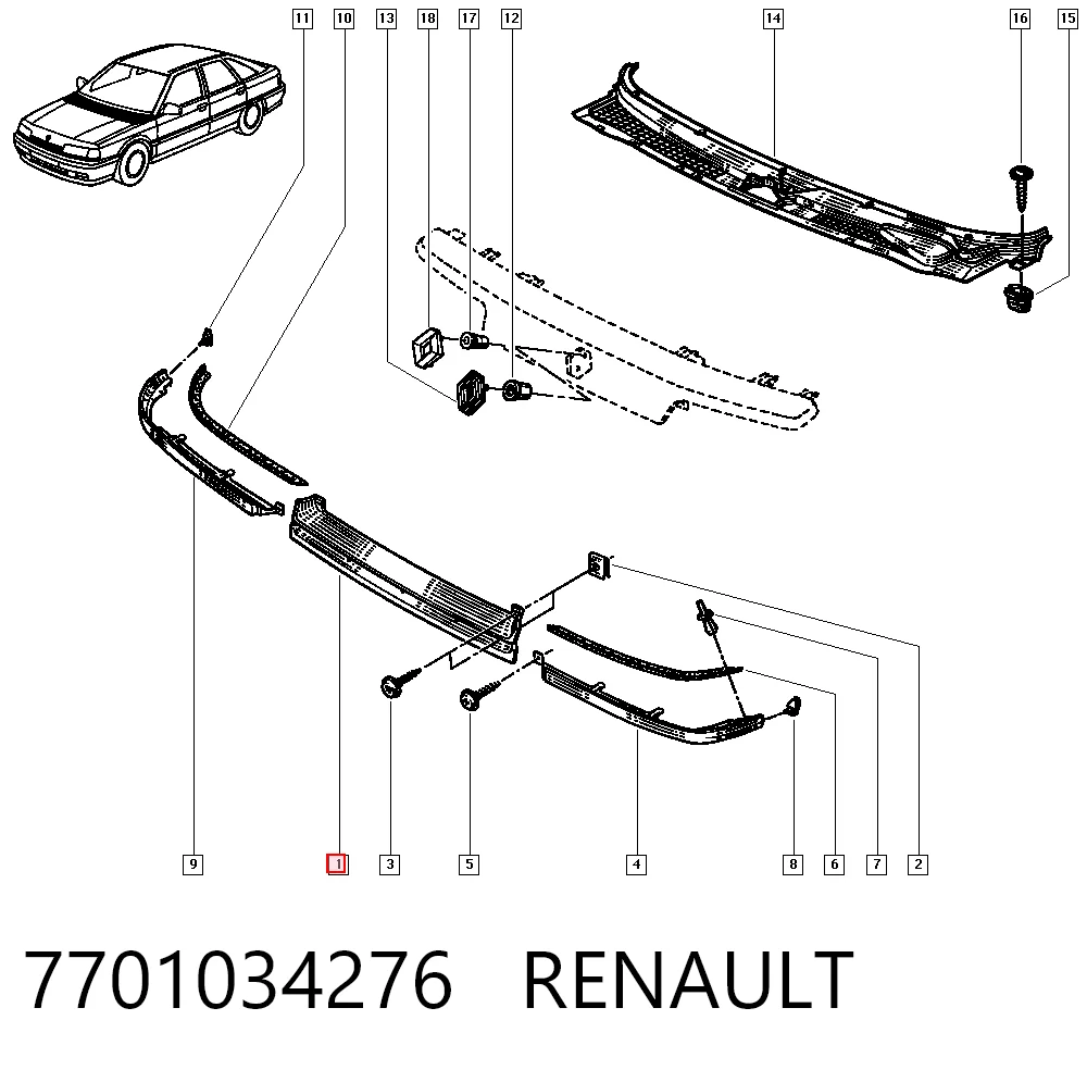 Grelha do radiador Renault 21  B48 ao melhor preço