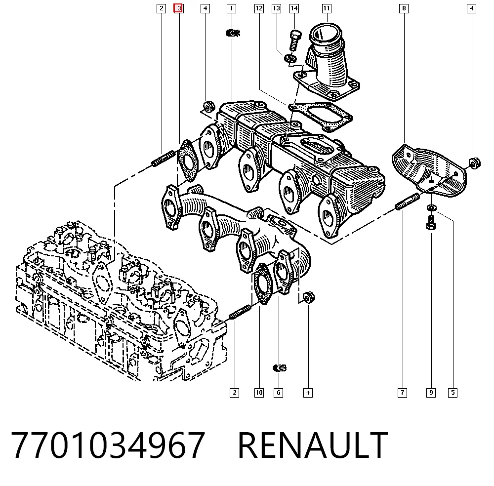Vedante de tubo coletor de admissão 98425767 Iveco