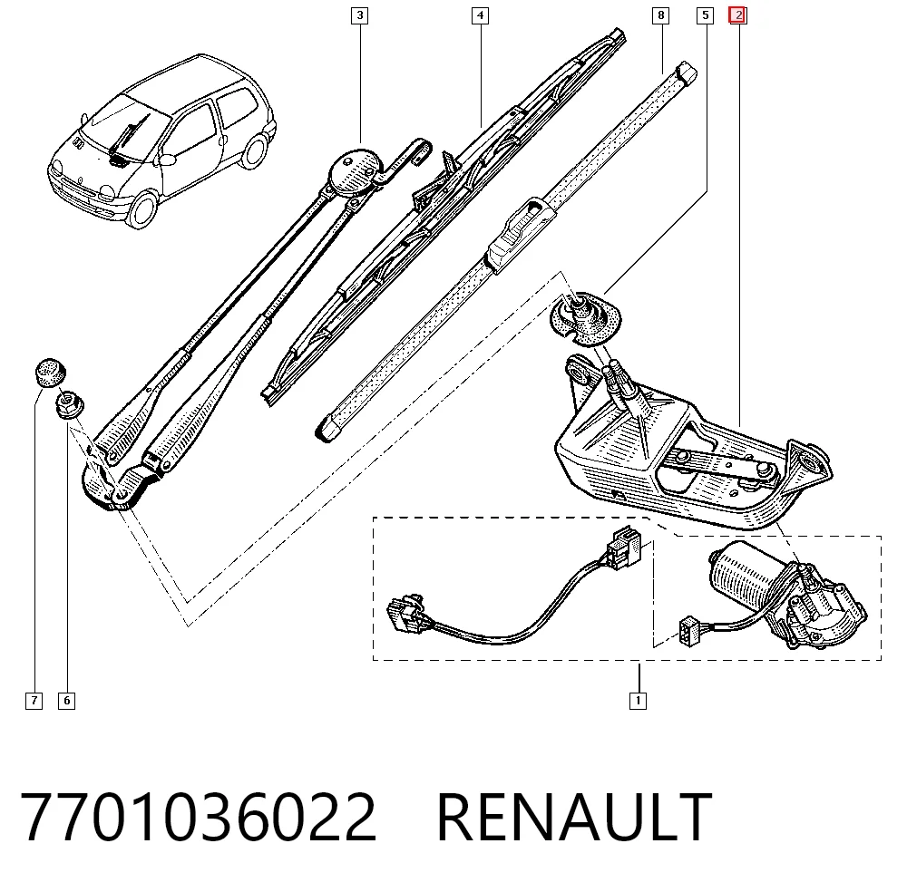 Trapézio de limpador pára-brisas Renault Twingo I C06 ao melhor preço