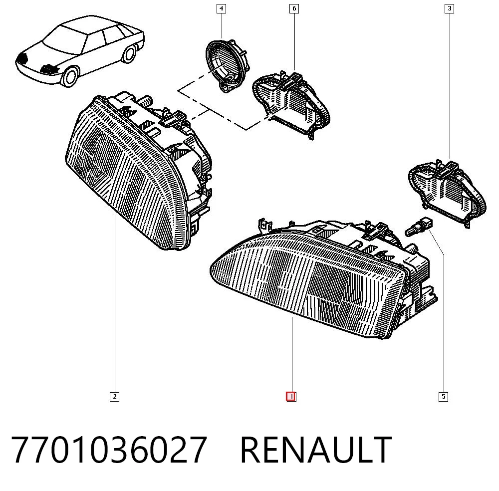 Luz esquerda Renault 19 II B53, C53 ao melhor preço