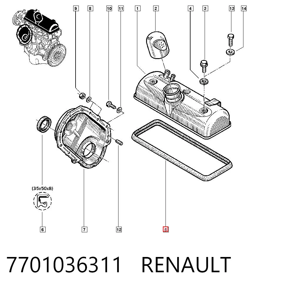 7701036311 Renault (RVI)