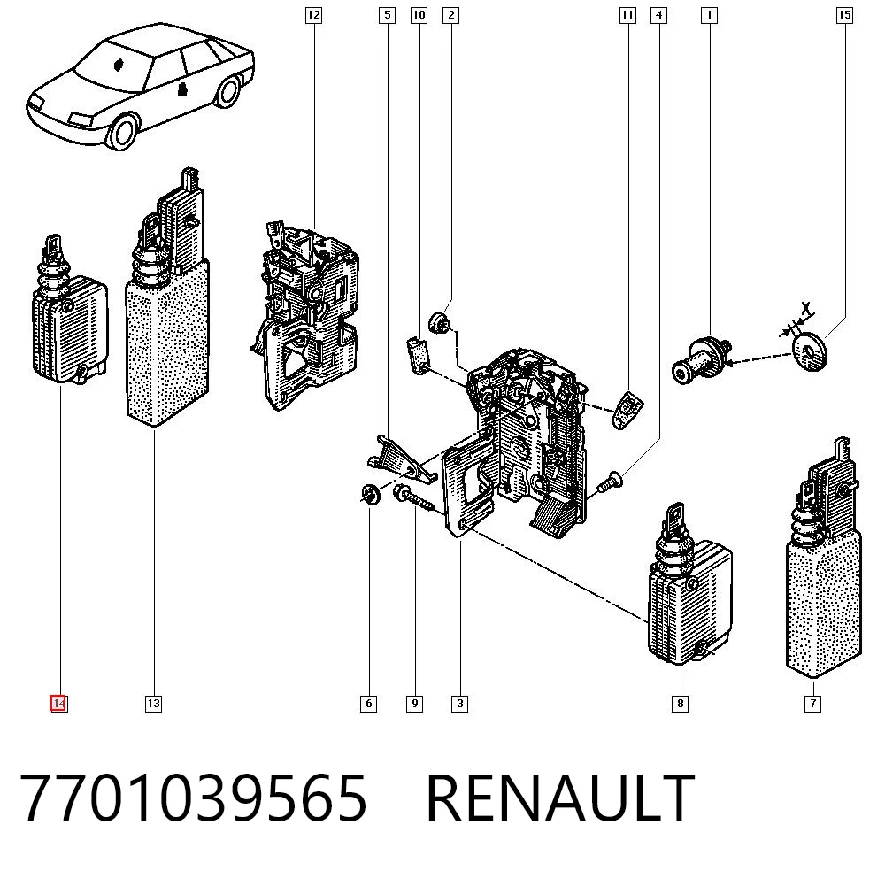 7701039565 Renault (RVI) Motor acionador de abertura/fechamento da porta