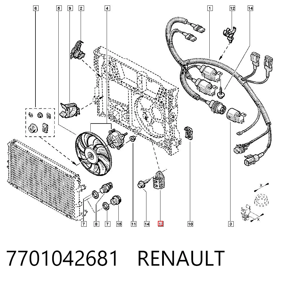 7701042681 Renault (RVI) Resistor de motorzinho de ventilador de aparelho de ar condicionado